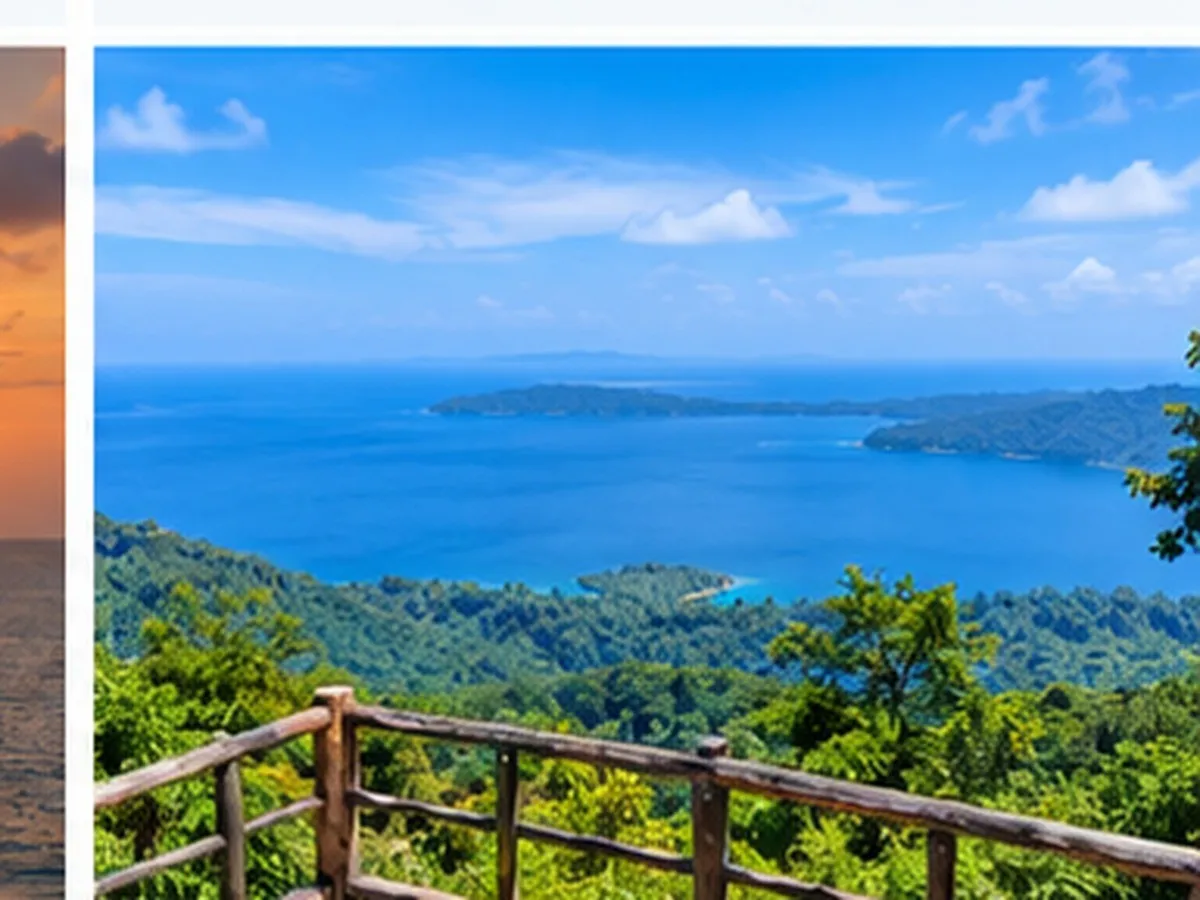 Lush tropical forest and green hills in Mount Manipur National Park, Andaman.