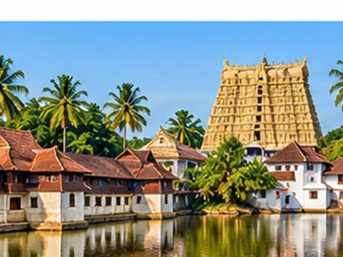 Traditional architecture of Padmanabhaswamy Temple in Thiruvananthapuram, Kerala